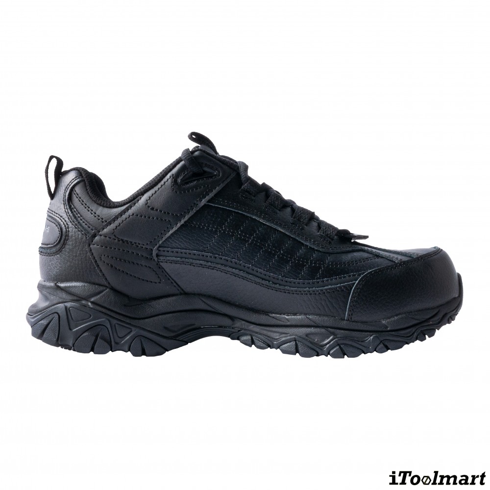 รองเท้าเซฟตี้ Skechers 200118 Stiney Construction Shoe ผู้ชาย สีดำ หัวเหล็ก Memory Foam ป้องกันอันตรายจากไฟฟ้า