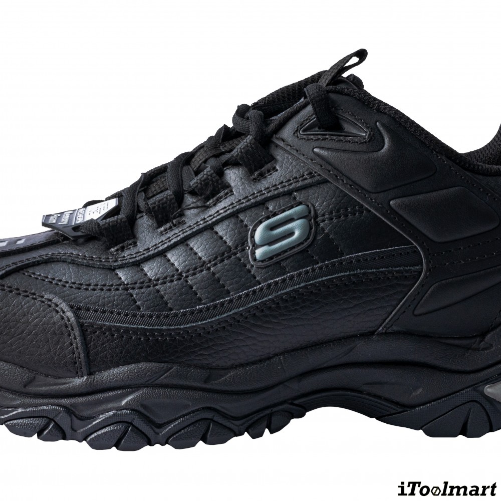 รองเท้าเซฟตี้ Skechers 200118 Stiney Construction Shoe ผู้ชาย สีดำ หัวเหล็ก Memory Foam ป้องกันอันตรายจากไฟฟ้า