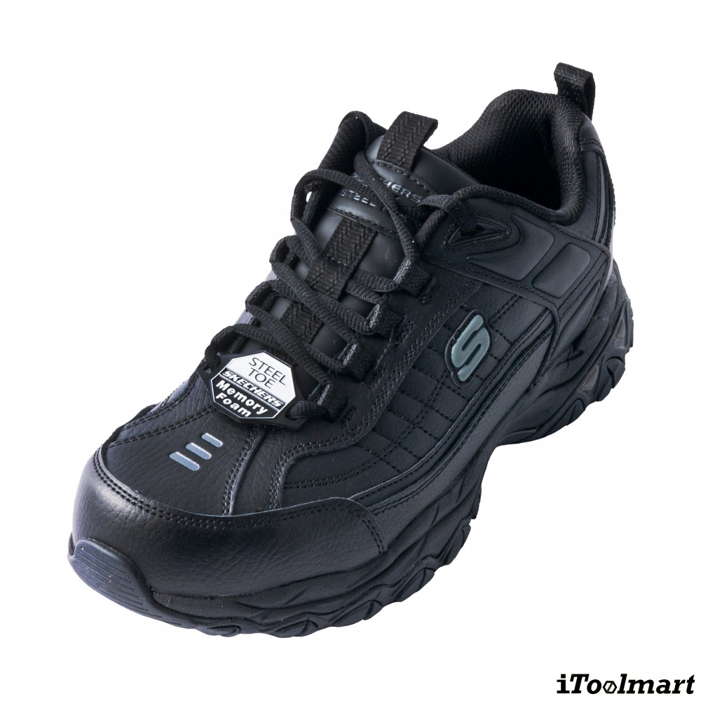 รองเท้าเซฟตี้ Skechers 200118 Stiney Construction Shoe ผู้ชาย EU 45  11 US  สีดำ หัวเหล็ก Memory Foam ป้องกันอันตรายจากไฟฟ้า