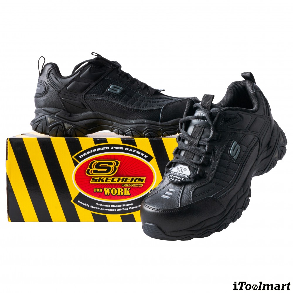 รองเท้าเซฟตี้ Skechers 200118 Stiney Construction Shoe ผู้ชาย EU 45  11 US  สีดำ หัวเหล็ก Memory Foam ป้องกันอันตรายจากไฟฟ้า