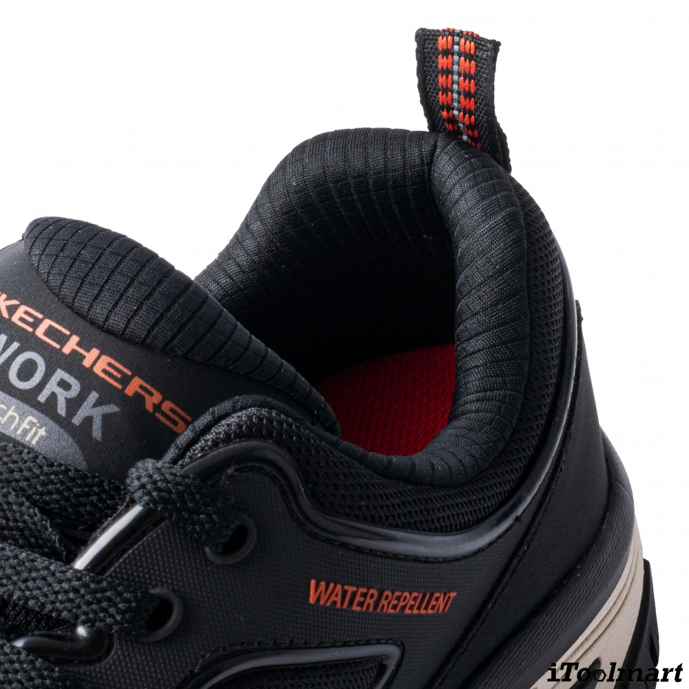 รองเท้าเซฟตี้ Skechers 200154 Arch Fit Road Walker Raylan ผู้ชาย สีดำ หัวคอมโพสิต พื้นยาง Goodyear กันลื่นทั้งในสภาพเปียกและแห้ง