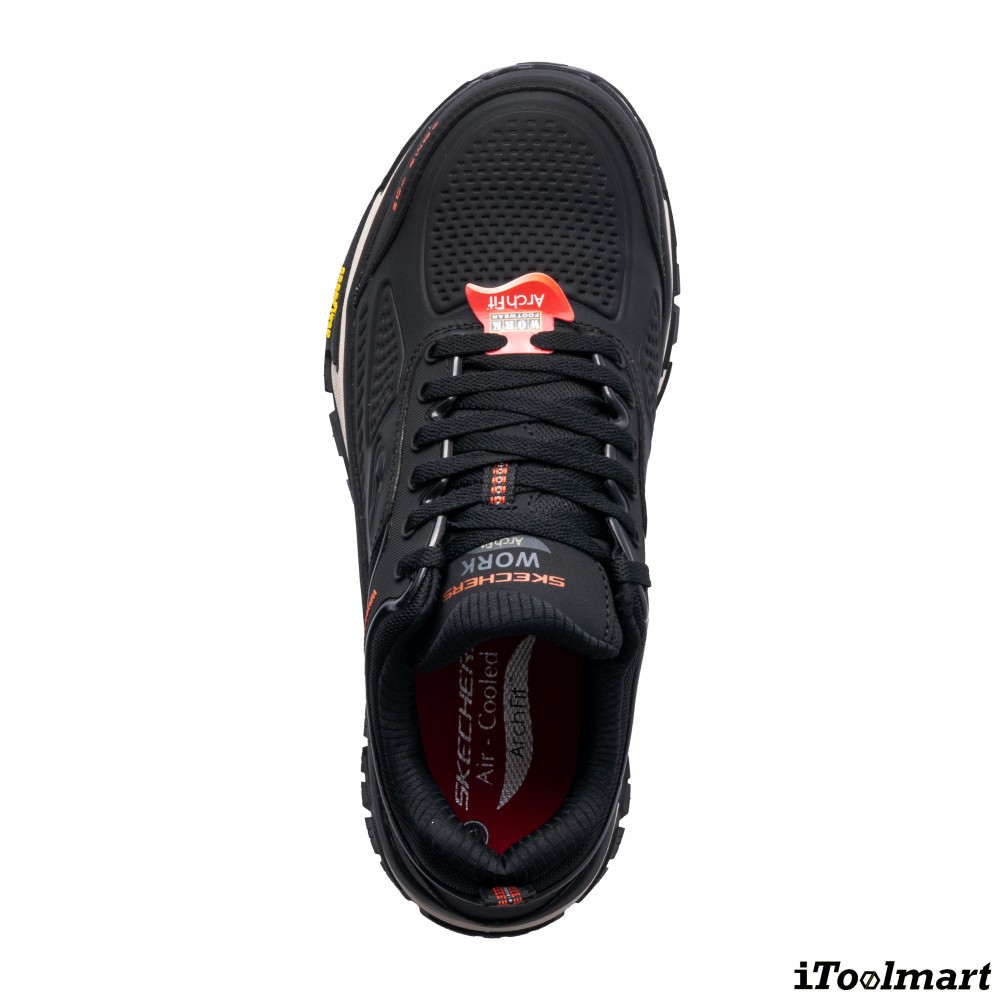 รองเท้าเซฟตี้ Skechers 200154 Arch Fit Road Walker Raylan  Work Mens  No 11 สีดำ หัวคอมโพสิต พื้นยาง Goodyear กันลื่นทั้งในสภาพเปียกและแห้ง