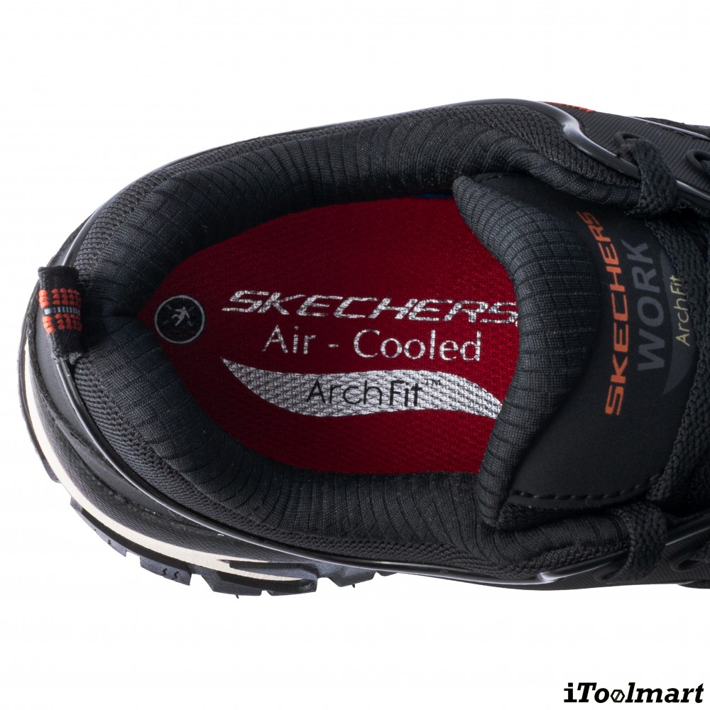 รองเท้าเซฟตี้ Skechers 200154 Arch Fit Road Walker Raylan  Work Mens  No 11 สีดำ หัวคอมโพสิต พื้นยาง Goodyear กันลื่นทั้งในสภาพเปียกและแห้ง