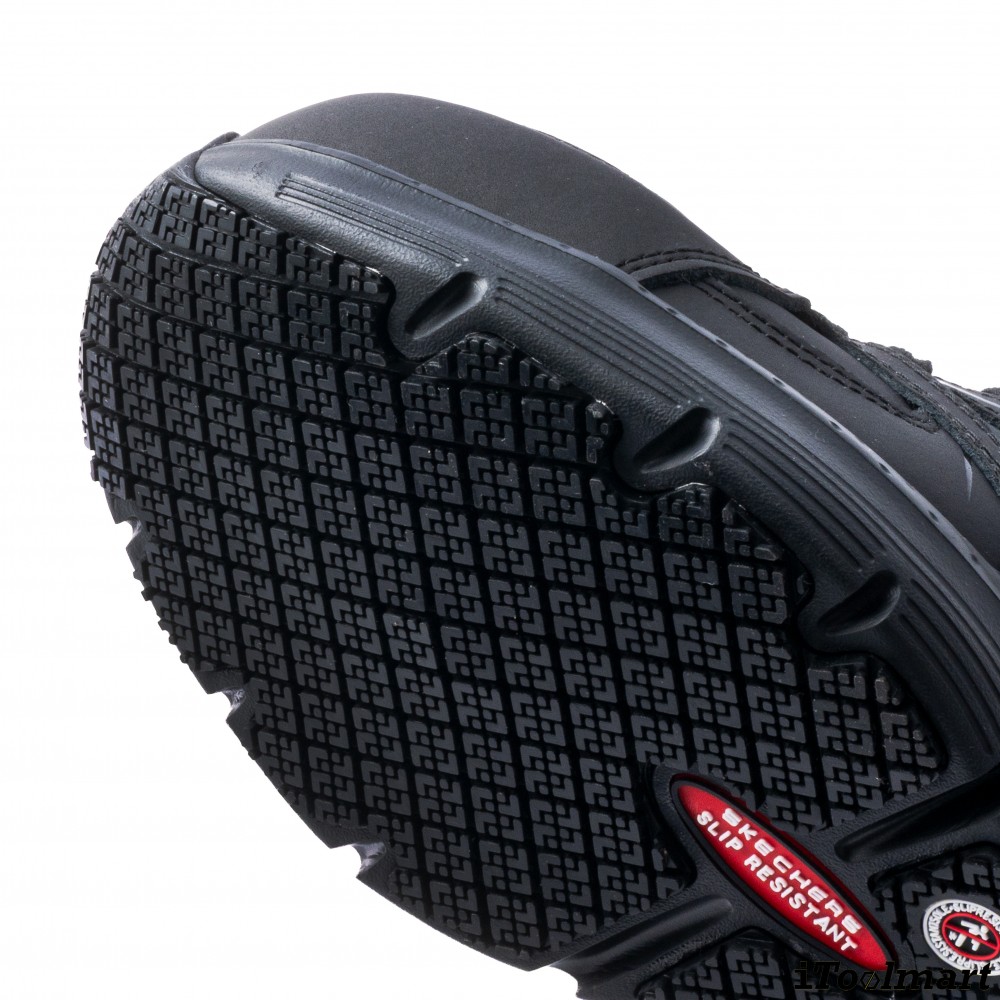 รองเท้าเซฟตี้ Skechers&nbsp;200158 Arch Fit SR Sellian Alloy Toe ผู้ชาย สีดำ หัวโลหะ น้ำหนักเบา รองรับแรงกระแทกและแรงบีบอัด