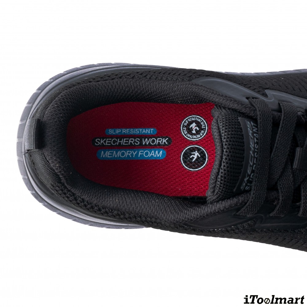 รองเท้าเซฟตี้ Skechers 200274 Squad Chaos SR Fellker ผู้ชาย สีดำ พื้นกันลื่น ระบายอากาศได้ดี ป้องกันอันตรายจากไฟฟ้า