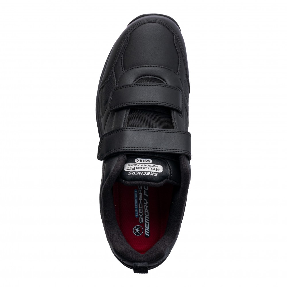 รองเท้าเซฟตี้ Skechers 200200 Work Dighton Rolind ผู้ชาย สีดำ พื้นกันลื่น Memory Foam ป้องกันอันตรายจากไฟฟ้า