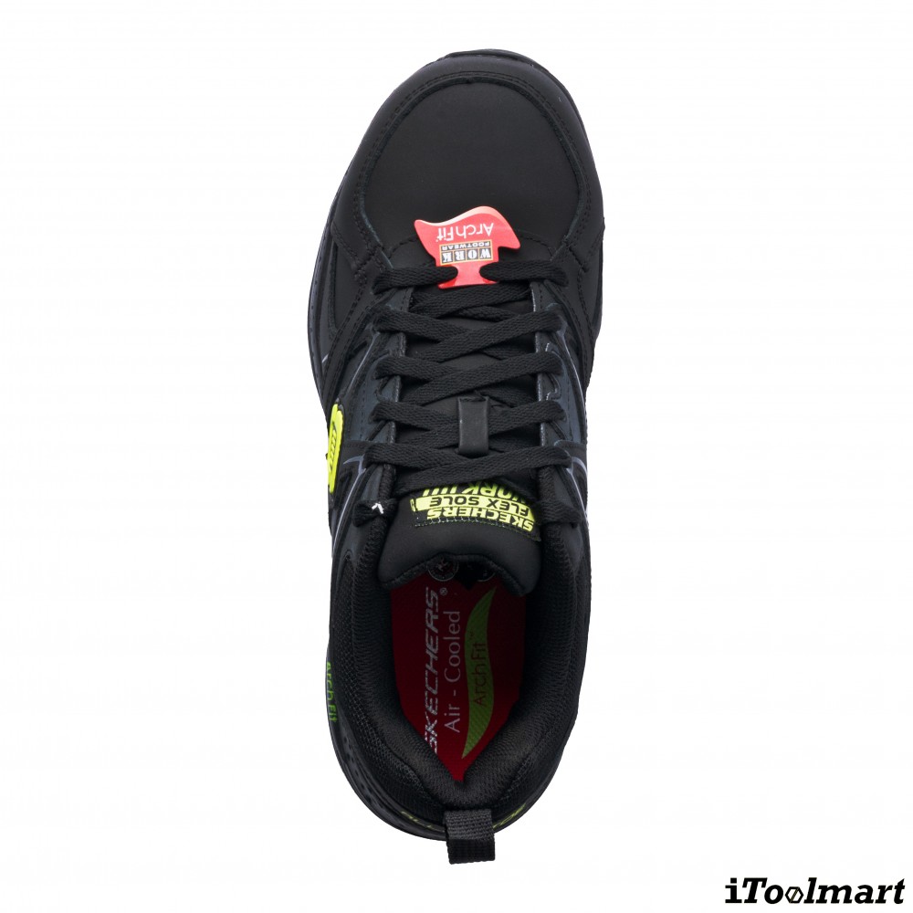 รองเท้าเซฟตี้ Skechers&nbsp;200158 Arch Fit SR Sellian Alloy Toe ผู้ชาย EU 40  7 5 US  สีดำ หัวโลหะ น้ำหนักเบา รองรับแรงกระแทกและแรงบีบอัด