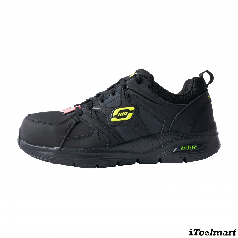 รองเท้าเซฟตี้ Skechers 200158 Arch Fit SR Sellian Alloy Toe ผู้ชาย EU 41  8 US  สีดำ หัวโลหะ น้ำหนักเบา รองรับแรงกระแทกและแรงบีบอัด