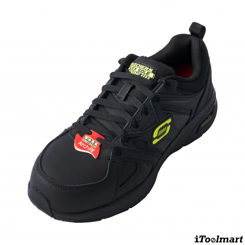 รองเท้าเซฟตี้ Skechers 200158 Arch Fit SR Sellian Alloy Toe ผู้ชาย EU 42  9 US  สีดำ หัวโลหะ น้ำหนักเบา รองรับแรงกระแทกและแรงบีบอัด