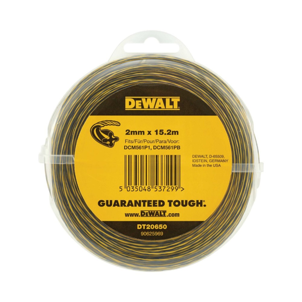 ม้วนสายเอ็น DEWALT DT20650 QZ สำหรับเครื่องตัดหญ้า ขนาด 2 mm  x 15 2 m  