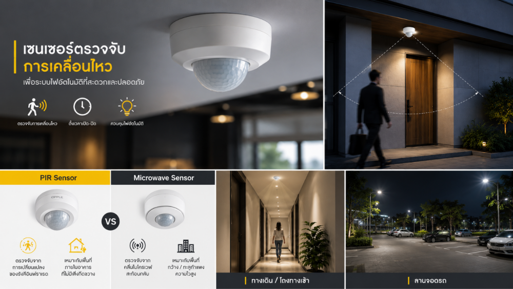 PIR Sensor กับ Microwave Sensor ต่างกันยังไง เลือกเซนเซอร์ตรวจจับการเคลื่อนไหวผิด อาจทำให้ไฟติดเองบ่อย PIR Sensor กับ Microwave Sensor ต่างกันยังไง เลือกเซนเซอร์ตรวจจับการเคลื่อนไหวผิด อาจทำให้ไฟติดเองบ่อย