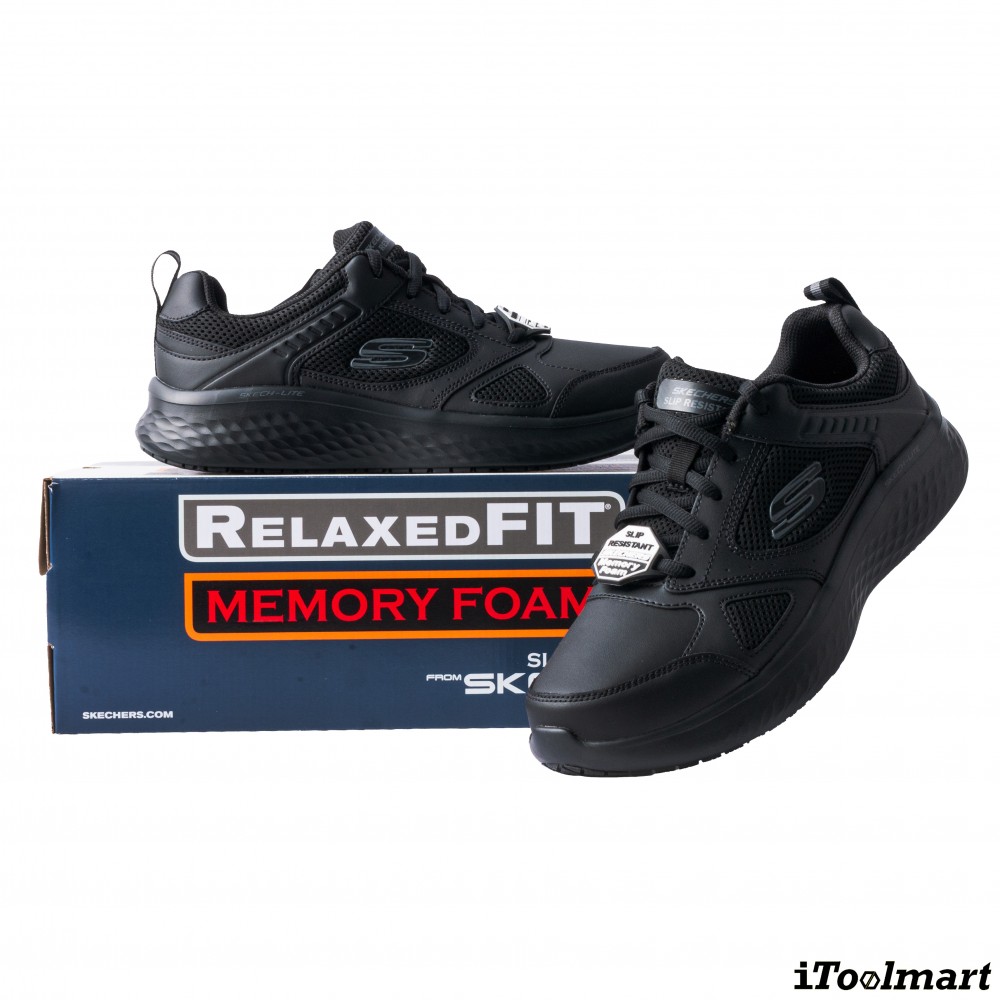 รองเท้าเซฟตี้ Skechers&nbsp;200282 Skech Lite Pro SR Skaut ผู้ชาย EU 40  7 5 US  สีดำ พื้นกันลื่น ระบายอากาศได้ดี ป้องกันอันตรายจากไฟฟ้า