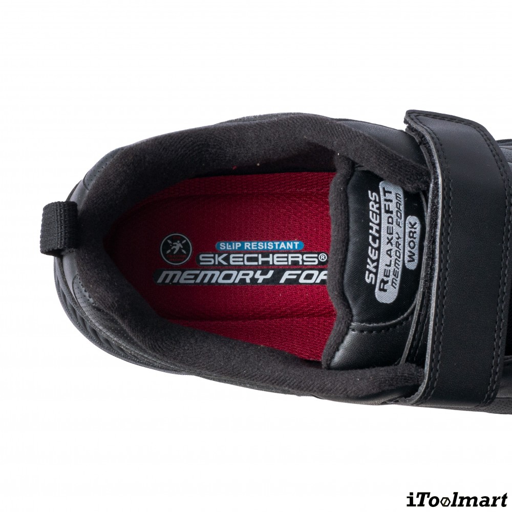 รองเท้าเซฟตี้ Skechers 200200 Work Dighton Rolind ผู้ชาย EU 45  11 US  สีดำ พื้นกันลื่น Memory Foam ป้องกันอันตรายจากไฟฟ้า