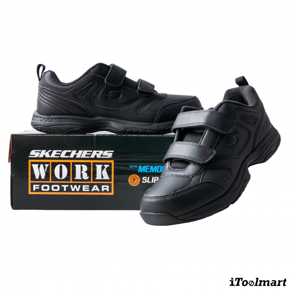 รองเท้าเซฟตี้ Skechers 200200 Work Dighton Rolind ผู้ชาย EU 46  12 US  สีดำ พื้นกันลื่น Memory Foam ป้องกันอันตรายจากไฟฟ้า