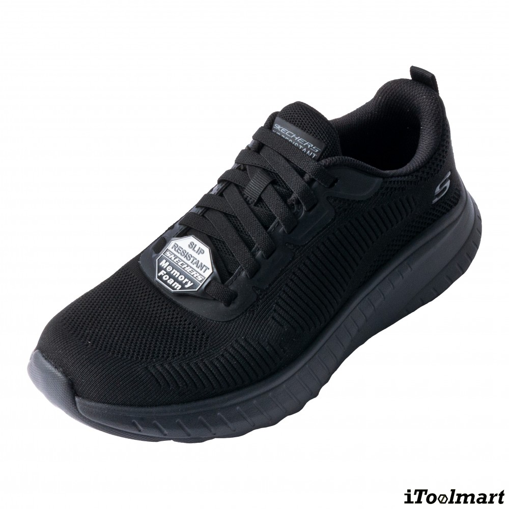 รองเท้าเซฟตี้ Skechers 200274 Squad Chaos SR Fellker ผู้ชาย EU 45  11 US  สีดำ พื้นกันลื่น ระบายอากาศได้ดี ป้องกันอันตรายจากไฟฟ้า