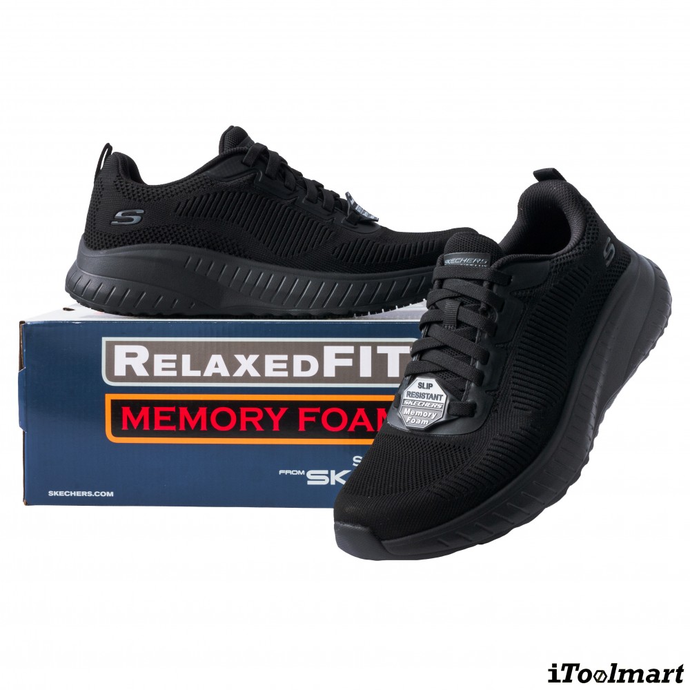 รองเท้าเซฟตี้ Skechers 200274 Squad Chaos SR Fellker ผู้ชาย EU 45  11 US  สีดำ พื้นกันลื่น ระบายอากาศได้ดี ป้องกันอันตรายจากไฟฟ้า