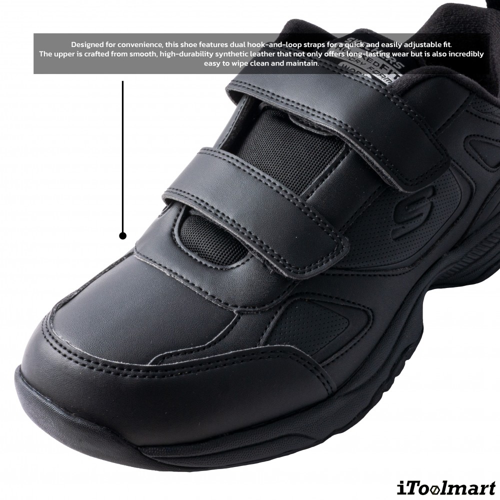 รองเท้าเซฟตี้ Skechers 200200 Work Dighton Rolind ผู้ชาย EU 41  8 US  สีดำ พื้นกันลื่น Memory Foam ป้องกันอันตรายจากไฟฟ้า