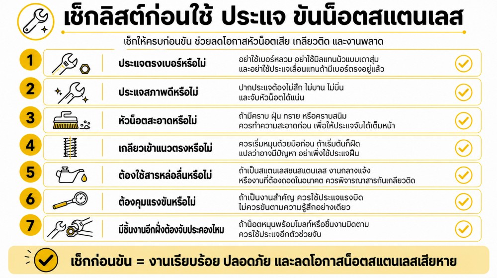 ใช้ ประแจ กับน็อตสแตนเลส ต้องระวังอะไรเป็นพิเศษ ใช้ ประแจ กับน็อตสแตนเลส ต้องระวังอะไรเป็นพิเศษ