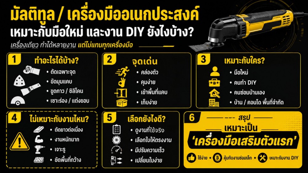 มัลติทูลหรือ เครื่องมืออเนกประสงค์ เหมาะกับมือใหม่ และงาน DIY ยังไงบ้าง