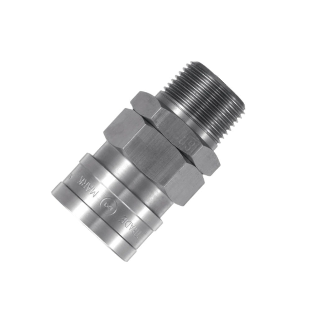 ข้อต่อสวมเร็วลมสแตนเลส NITTO KOHKI SUS 800SM ชนิดเปิด ปิดทางเดียว