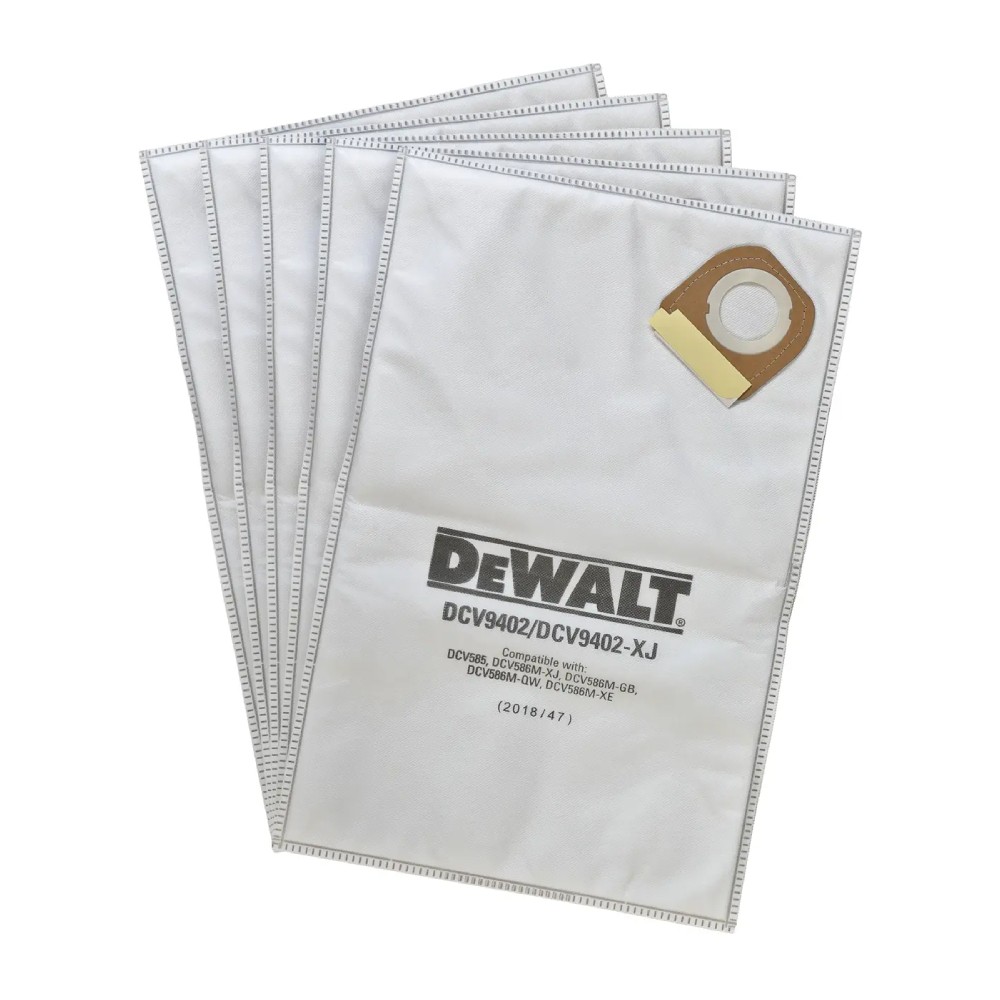 ถุงเก็บฝุ่น DEWALT DCV9402 XJ สำหรับเครื่องดูดฝุ่น DCV586M   แพ็ค 5 ชิ้น 