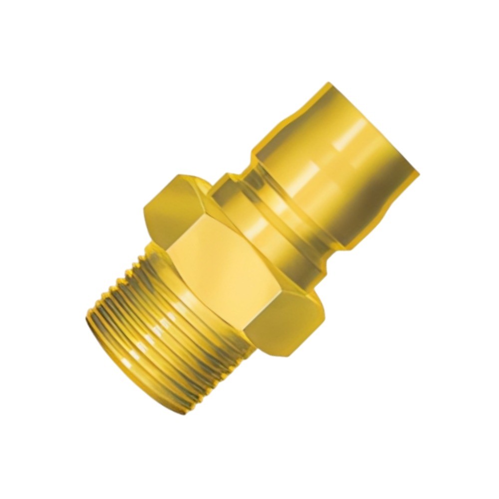 ข้อต่อคอปเปอร์ตัวผู้เกลียวในทองเหลือง NITTO KOHKI 10TPM โครงสร้างไร้วาล์วแรงดันสูง