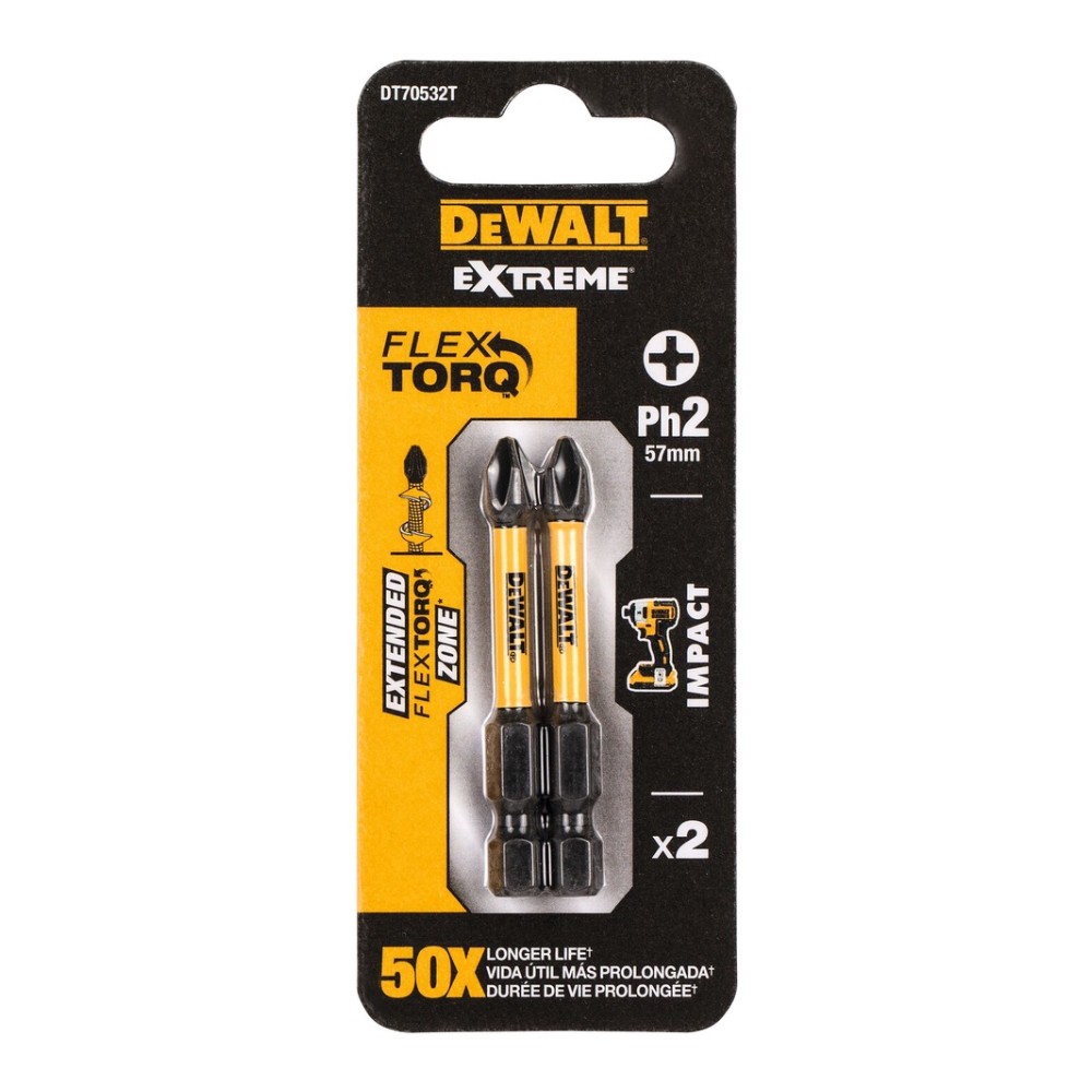ชุดดอกไขควง DEWALT DT70532T QZ ขนาด 57 มม   2 ชิ้น 