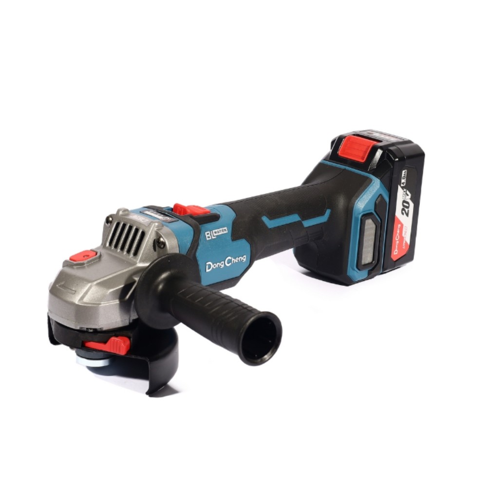 เครื่องเจียร์ไร้สาย DONG CHENG DCSM04 100 EM ขนาด 4 นิ้ว 20V  BL Motor พร้อมแบตเตอรี่ 4 0Ah x  2 ก้อน     แท่นชาร์จ
