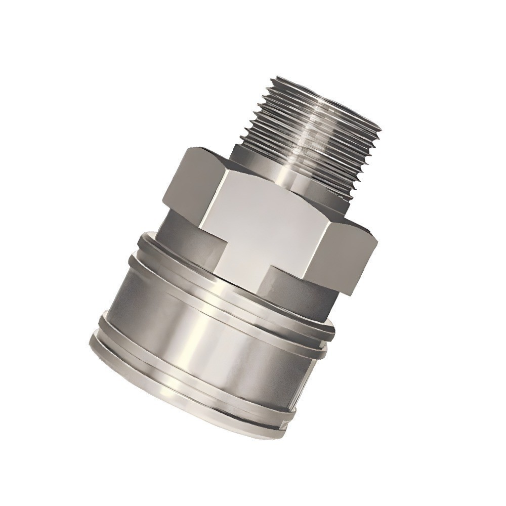 ข้อต่อคอปเปอร์สแตนเลส NITTO KOHKI 1TSM SUS NBR เกลียวใน Rc1 8
