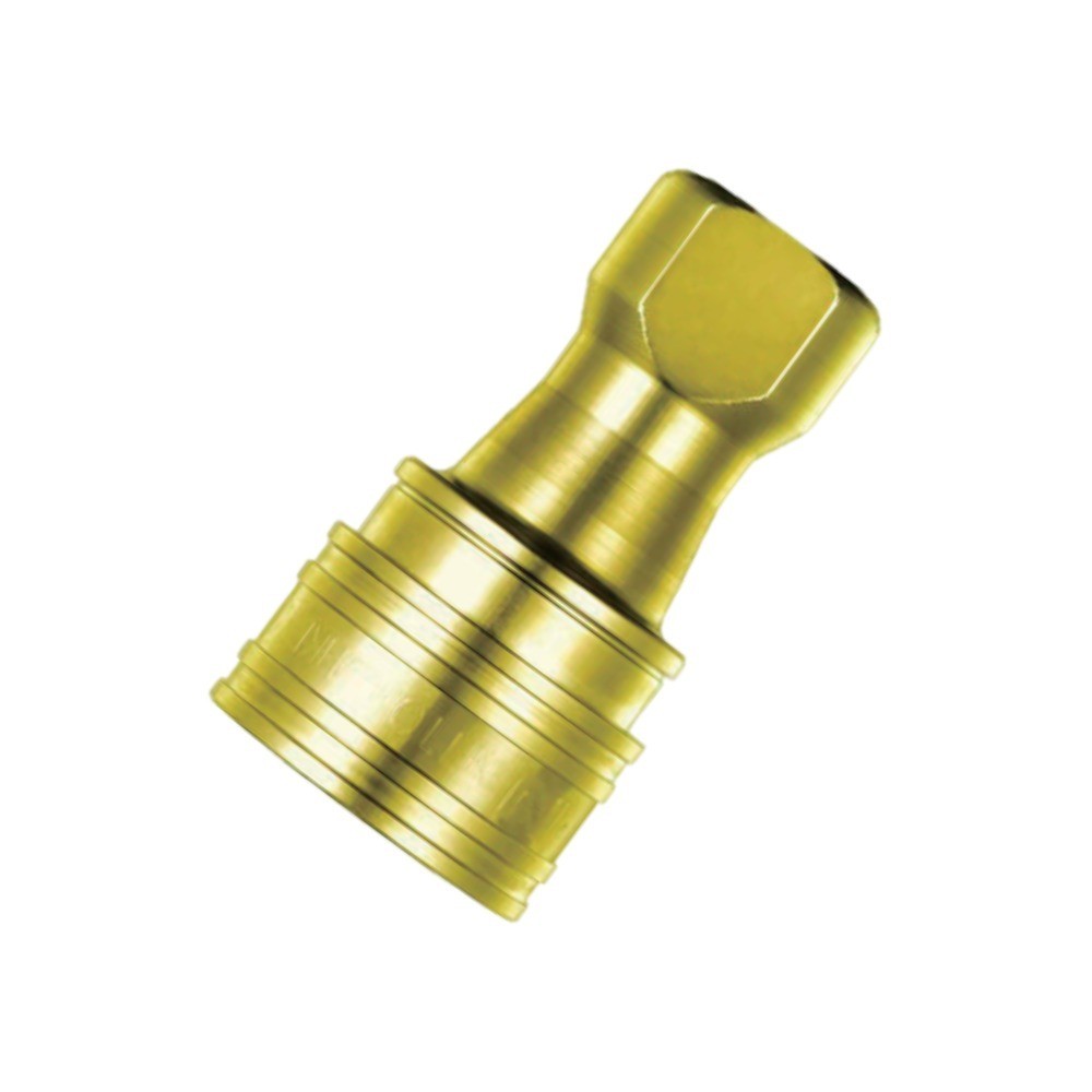 ข้อต่อลมทองเหลือง NITTO KOHKI 1S A BRASS NBR ขนาด R1 8 นิ้ว ระบบวาล์วสองทาง