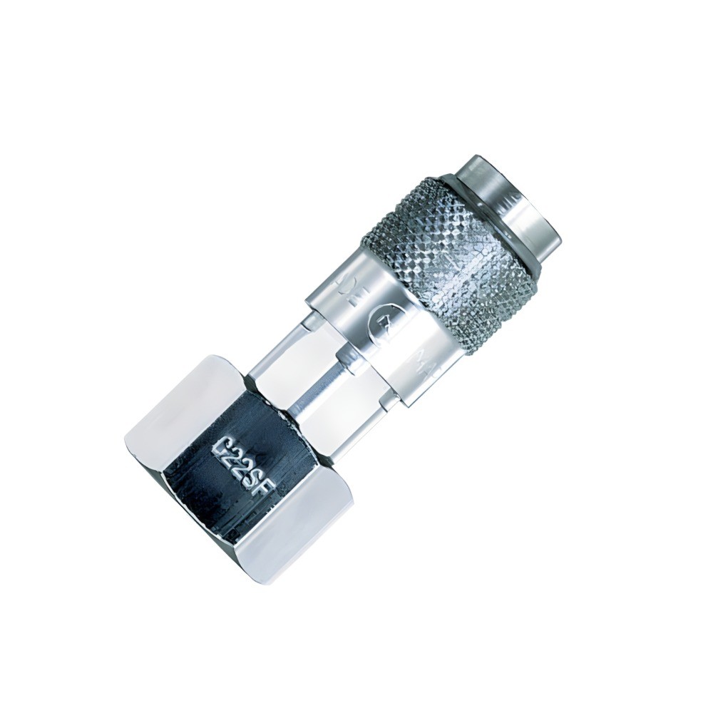 ซ็อกเก็ตออกซิเจน NITTO KOHKI CC22SF ชุบโครเมียมป้องกันการเชื่อมต่อผิดพลาด