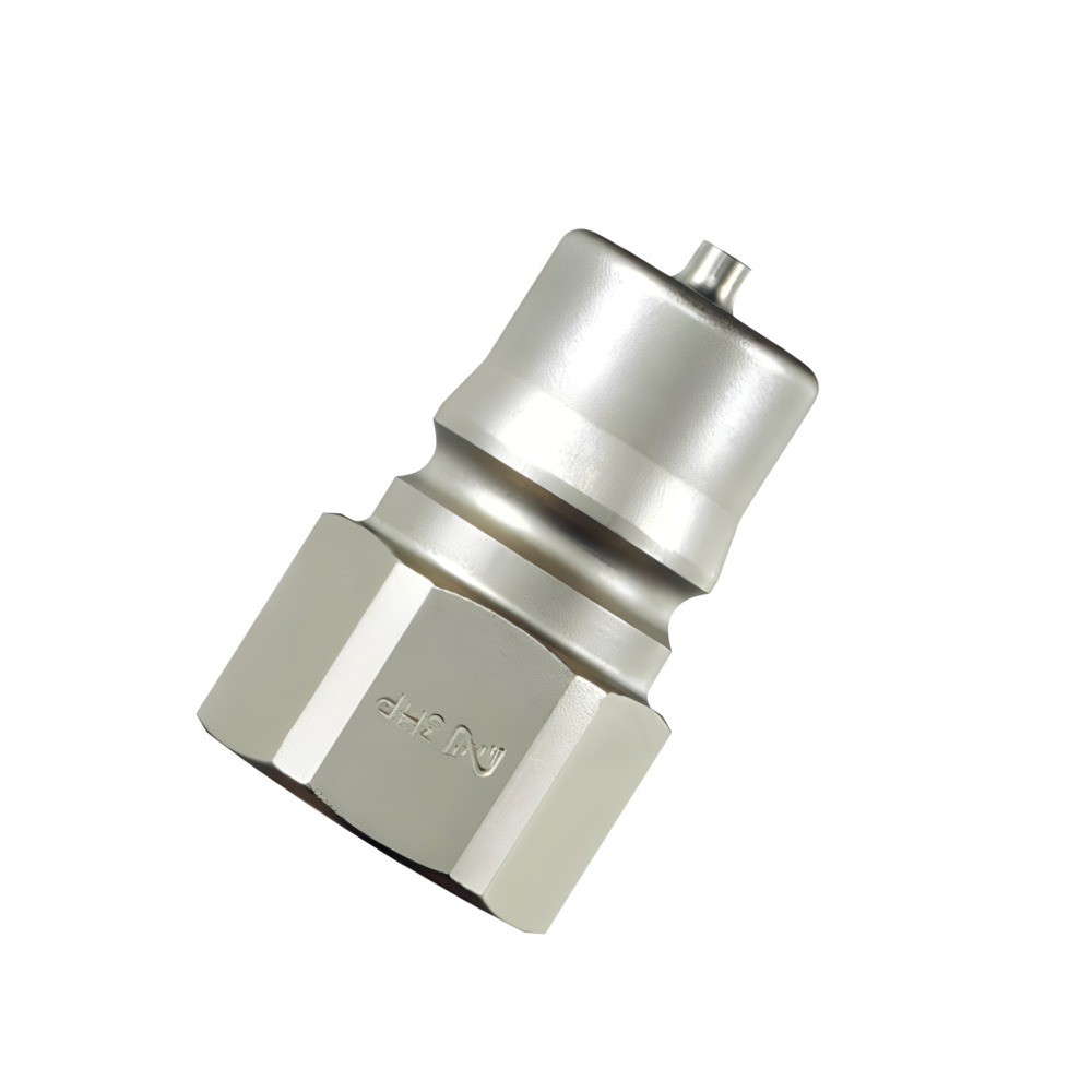 ข้อต่อลมเหล็กกล้า NITTO KOHKI 2HP STEEL NBR ขนาด R1 4 พร้อมวาล์วปิดอัตโนมัติ
