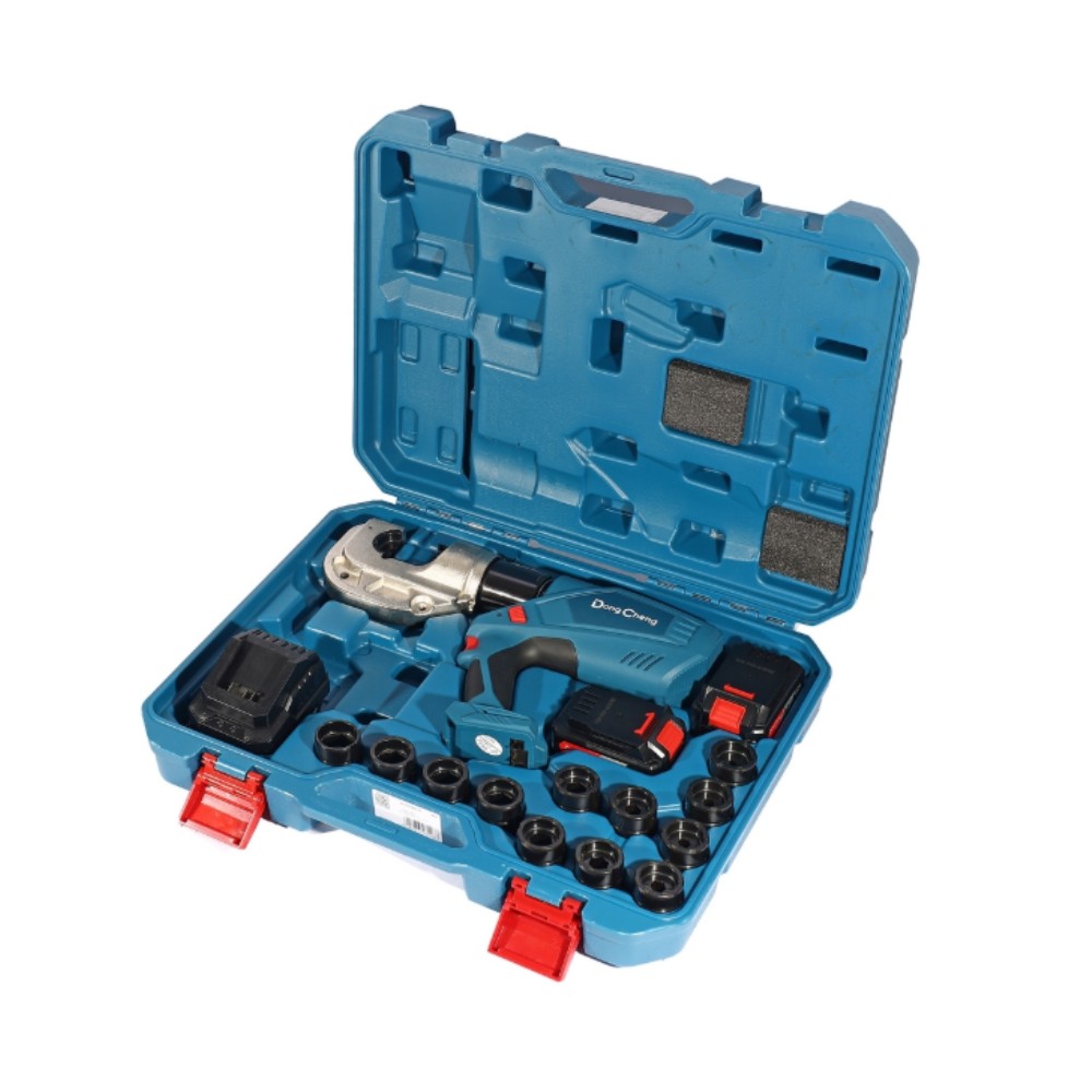 เครื่องย้ำสายไฟไฮดรอลิกไร้สาย DONG CHENG DCYH400 EM 20V   ชุดแบตเตอรี่ 4 0Ah x 2 
