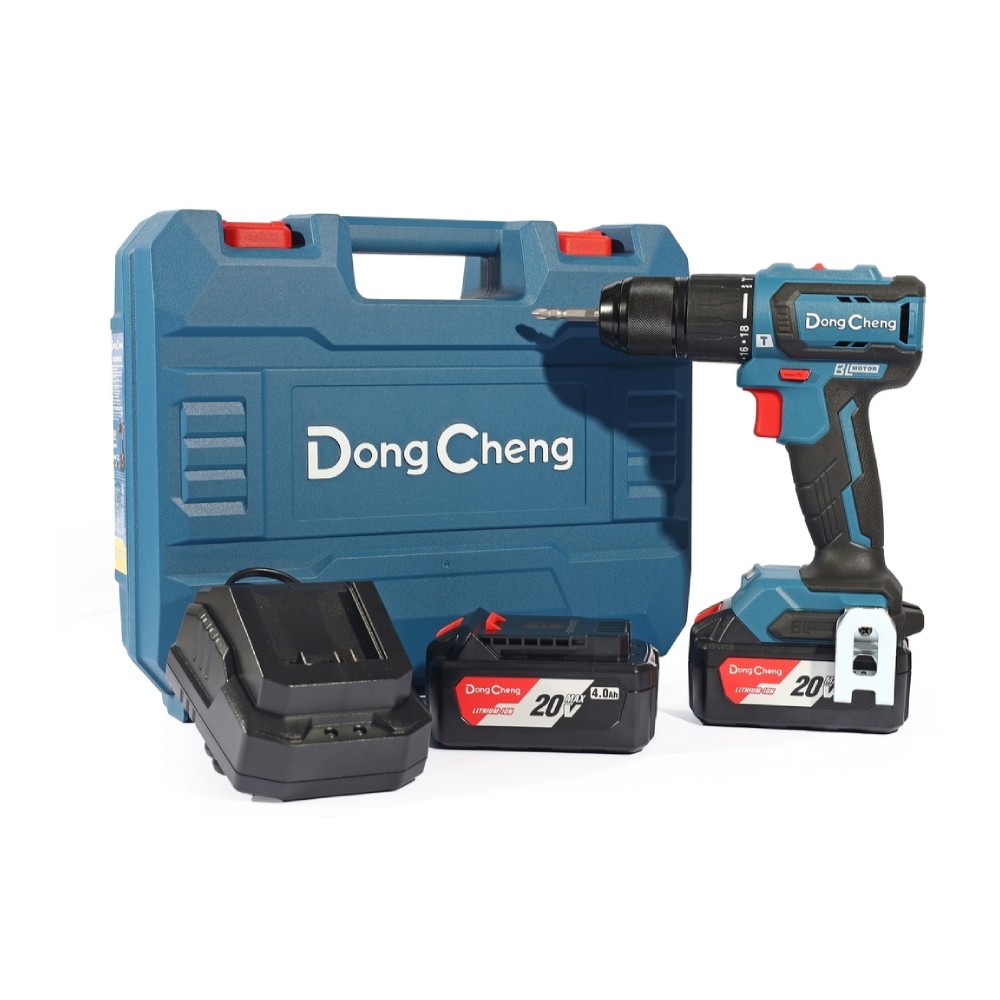 สว่านกระแทกไร้สาย DONG CHENG DCJZ2040I13 EM 20V  BL Motor 45 Nm  พร้อมแบต 4 0Ah x  2 ก้อน     แท่นชาร์จ