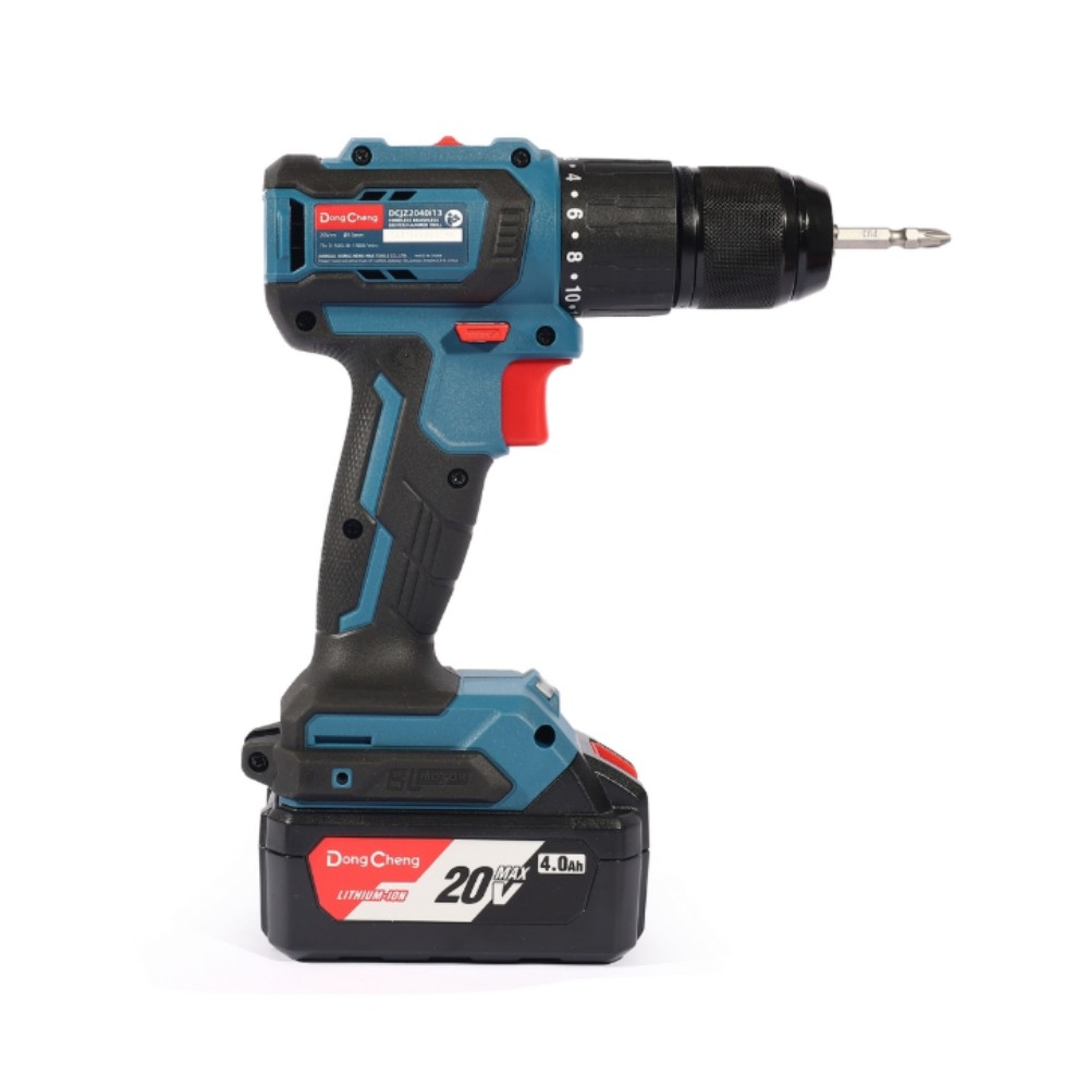 สว่านกระแทกไร้สาย DONG CHENG DCJZ2040I13 EM 20V  BL Motor 45 Nm  พร้อมแบต 4 0Ah x  2 ก้อน     แท่นชาร์จ