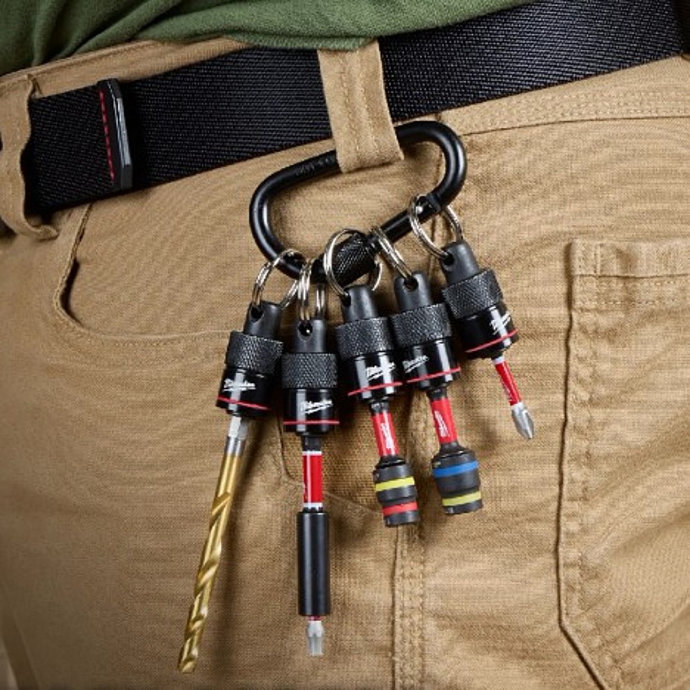 ชุดพวงกุญแจเก็บดอกไขควง Milwaukee 48 32 4537 5PC Bit Holder with Carabiner  5 ชิ้น ชุด 