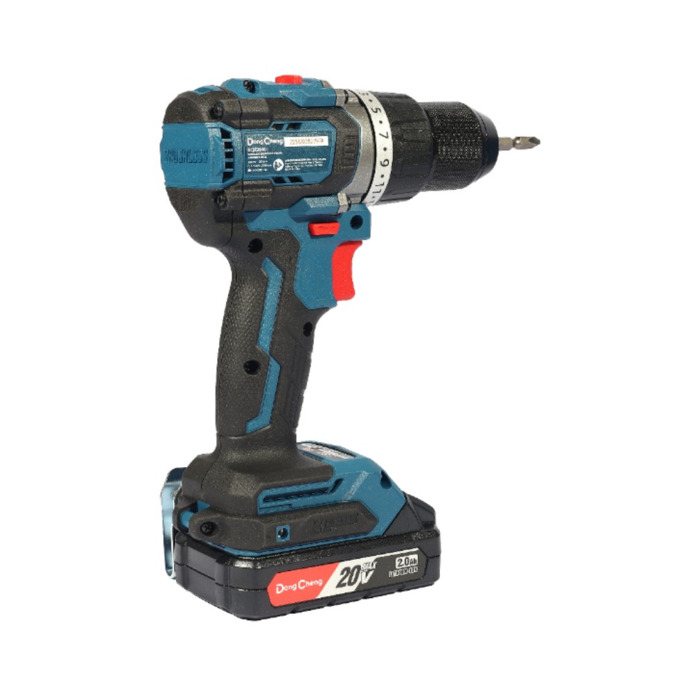 สว่านกระแทกไร้สาย DONG CHENG DCJZ2090I AM 20V  BL Motor 90 Nm  พร้อมแบต 2 0Ah x  2 ก้อน     แท่นชาร์จ