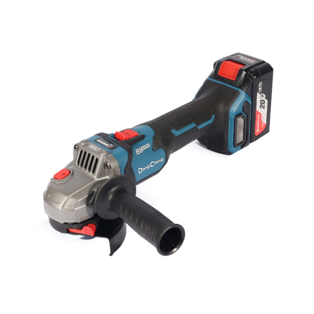 เครื่องเจียร์ไร้สาย DONG CHENG DCSM04 100 DM ขนาด 4 นิ้ว 20V  BL Motor ปรับรอบ พร้อมแบต 4 0Ah x  1 ก้อน     แท่นชาร์จ