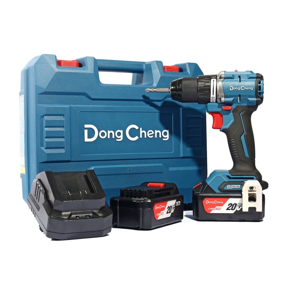 สว่านกระแทกไร้สาย DONG CHENG DCJZ2060I EM 20V  BL Motor 60 Nm  พร้อมแบต 4 0Ah x  2 ก้อน     แท่นชาร์จ