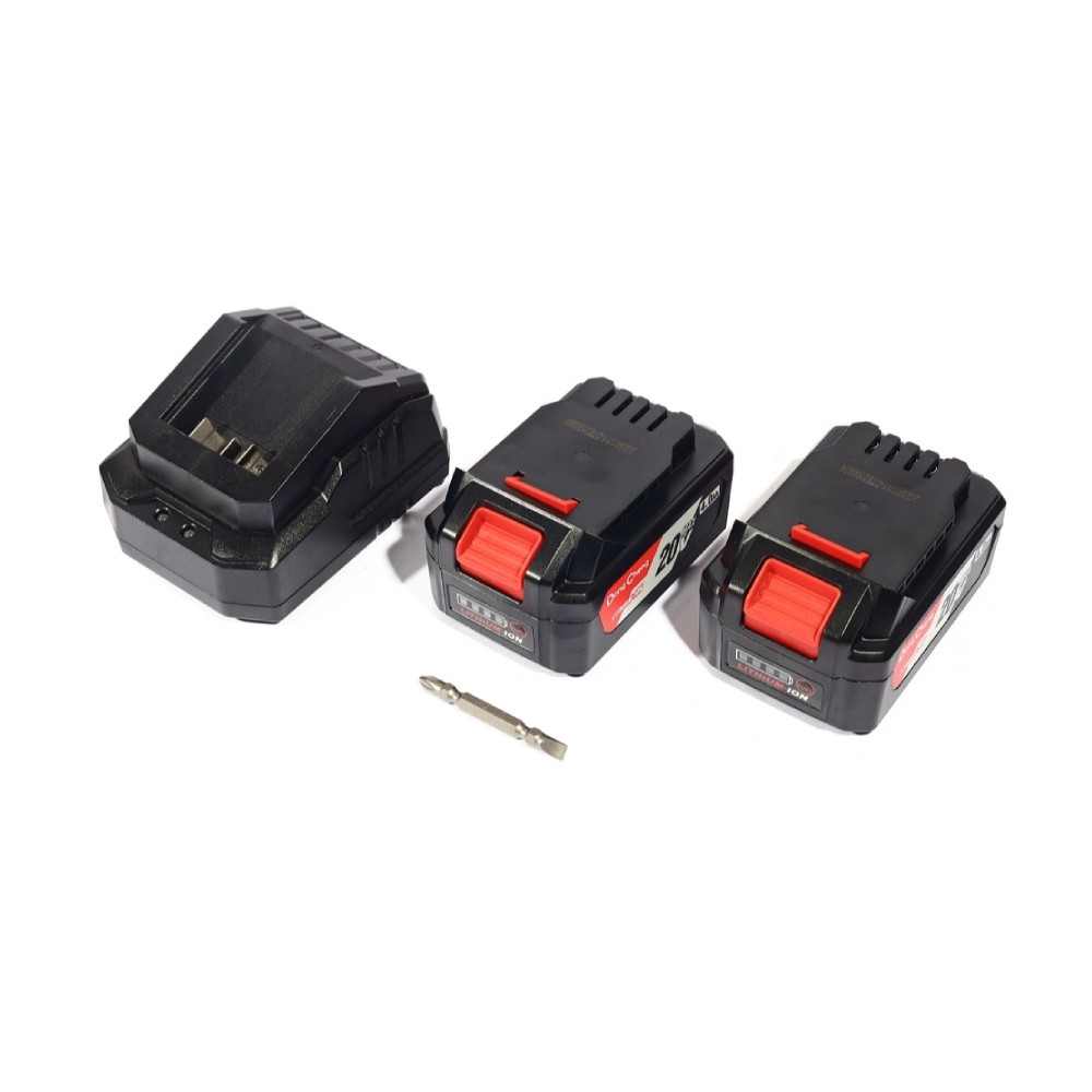 สว่านกระแทกไร้สาย DONG CHENG DCJZ2060I EM 20V  BL Motor 60 Nm  พร้อมแบต 4 0Ah x  2 ก้อน     แท่นชาร์จ