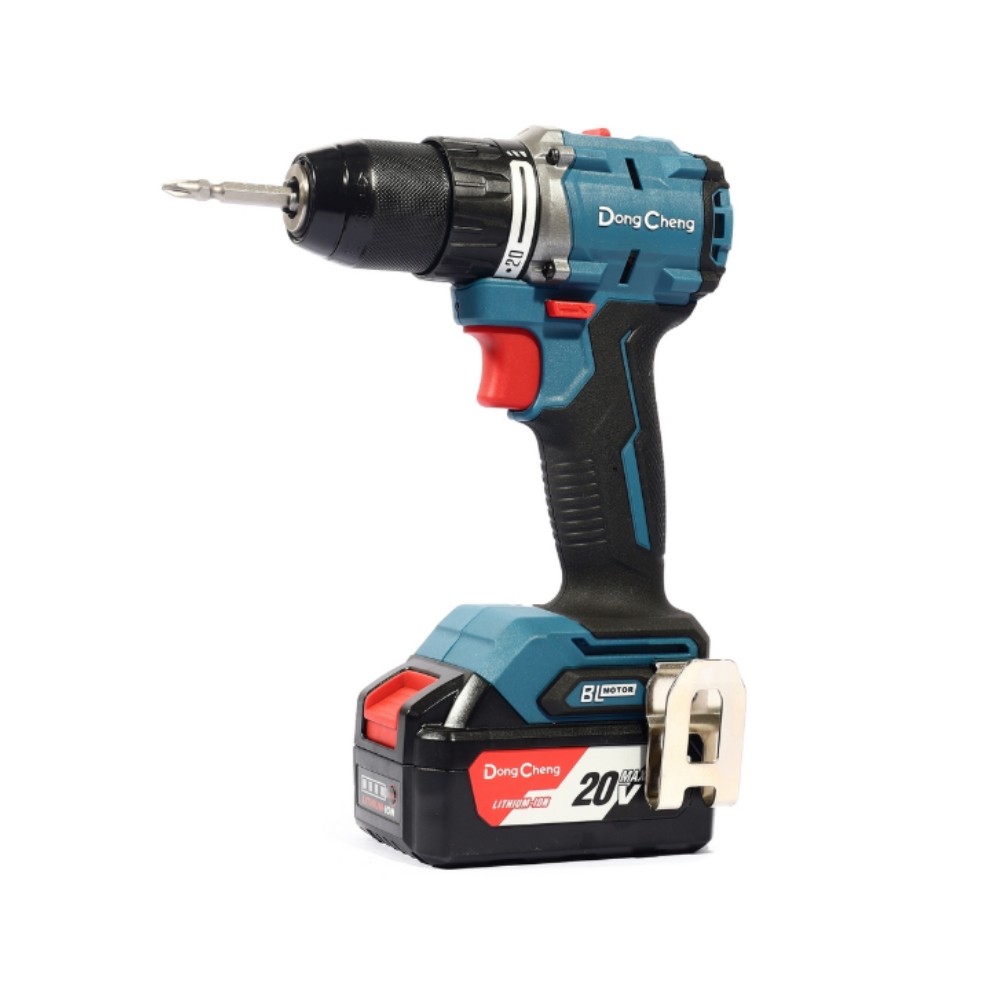 สว่านกระแทกไร้สาย DONG CHENG DCJZ2060I EM 20V  BL Motor 60 Nm  พร้อมแบต 4 0Ah x  2 ก้อน     แท่นชาร์จ