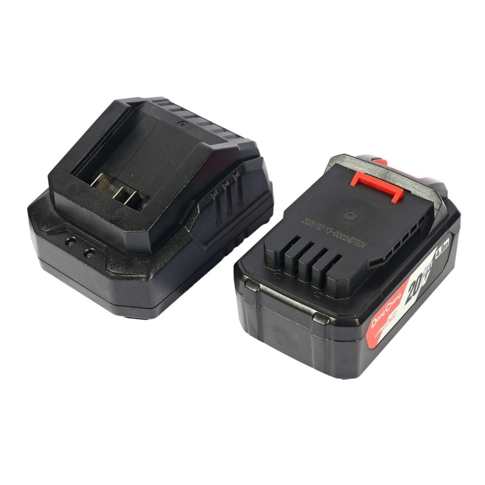 เลื่อยโซ่ไร้สาย DONG CHENG DCML20081 DM 20V  BL Motor ขนาด 8 นิ้ว พร้อมแบตเตอรี่ 4 0Ah x  1 ก้อน     แท่นชาร์จ
