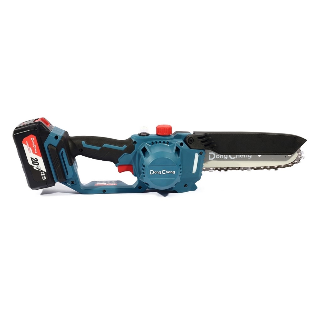 เลื่อยโซ่ไร้สาย DONG CHENG DCML20081 DM 20V  BL Motor ขนาด 8 นิ้ว พร้อมแบตเตอรี่ 4 0Ah x  1 ก้อน     แท่นชาร์จ