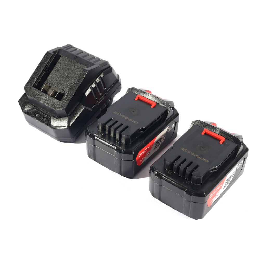 เครื่องเจียร์ไร้สาย DONG CHENG DCSM08 100 EM ขนาด 4 นิ้ว 20V  BL Motor พร้อมแบตเตอรี่ 4 0Ah x  2 ก้อน     แท่นชาร์จ