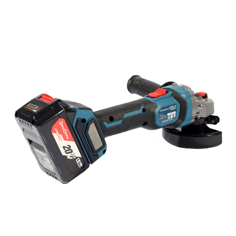 เครื่องเจียร์ไร้สาย DONG CHENG DCSM08 100 EM ขนาด 4 นิ้ว 20V  BL Motor พร้อมแบตเตอรี่ 4 0Ah x  2 ก้อน     แท่นชาร์จ
