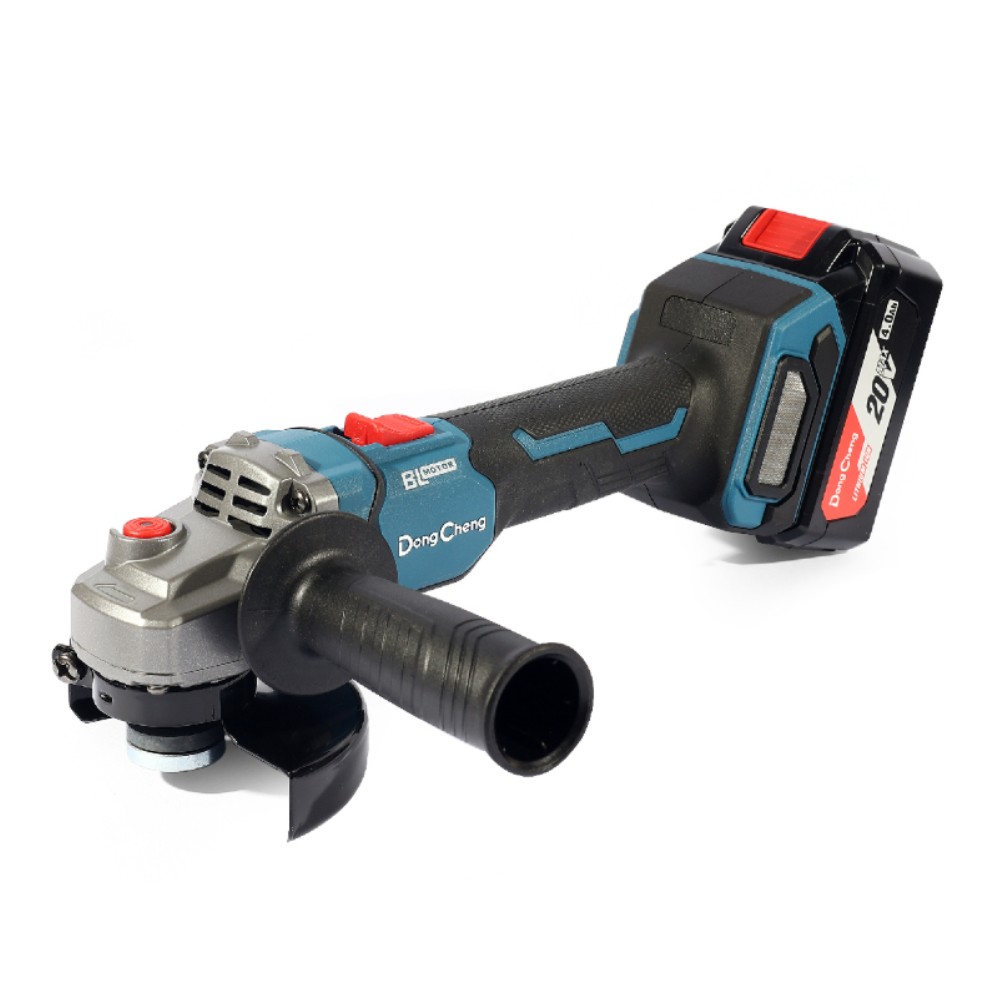 เครื่องเจียร์ไร้สาย DONG CHENG DCSM08 100 EM ขนาด 4 นิ้ว 20V  BL Motor พร้อมแบตเตอรี่ 4 0Ah x  2 ก้อน     แท่นชาร์จ