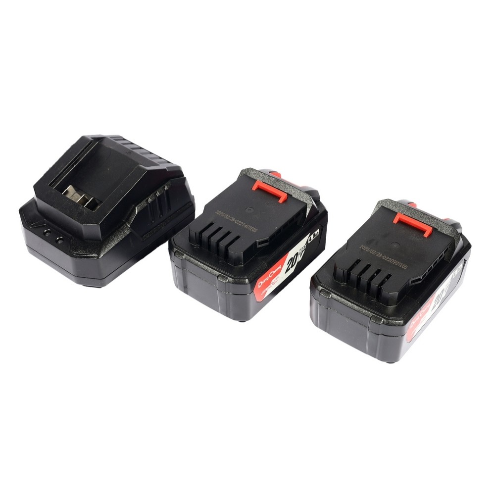 เครื่องเจียร์ไร้สาย DONG CHENG DCSM03 100 EM ขนาด 4 นิ้ว 20V  BL Motor พร้อมแบตเตอรี่ 4 0Ah x  2 ก้อน     แท่นชาร์จ