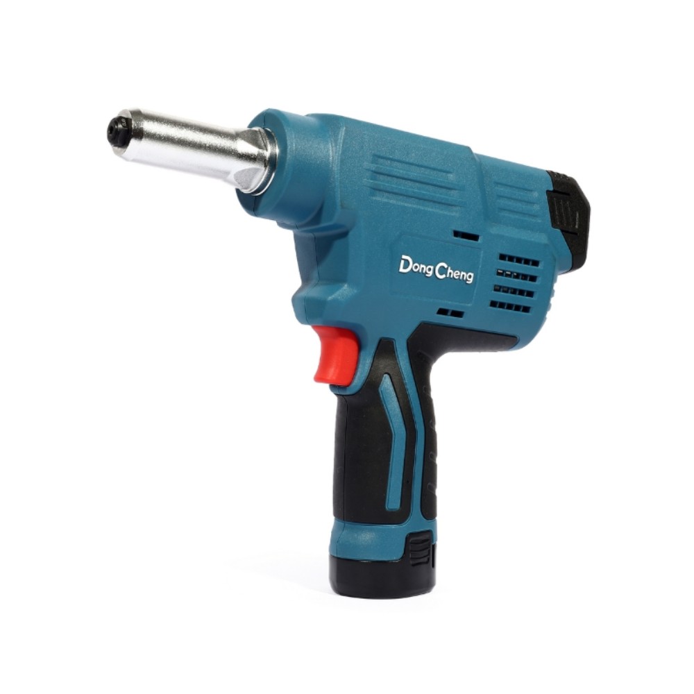 เครื่องยิงรีเวทไร้สาย DONG CHENG DCPM50 EK 12V  พร้อมแบตเตอรี่ 2 0Ah x  2 ก้อน     แท่นชาร์จ