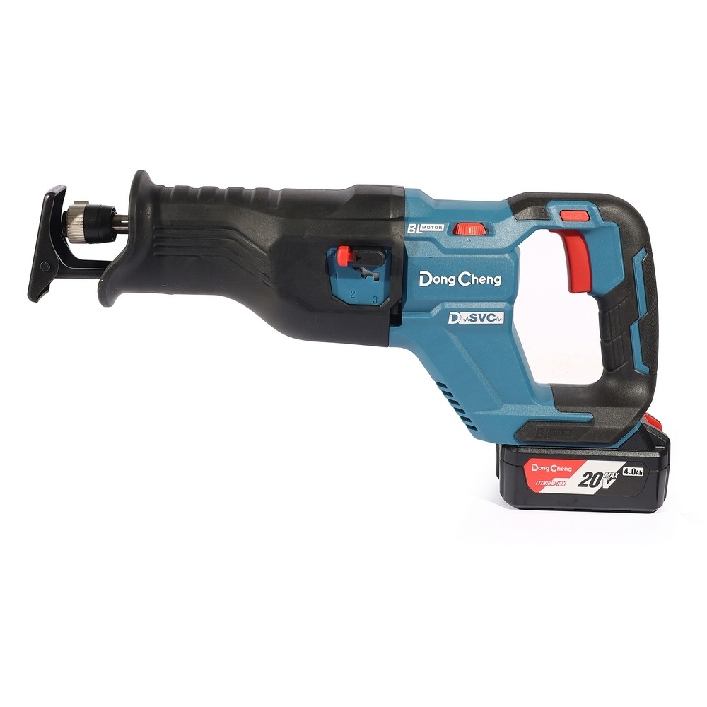 เลื่อยชักไร้สาย DONG CHENG DCJF32 EM 20V  BL Motor พร้อมแบตเตอรี่ 4 0Ah x  2 ก้อน     แท่นชาร์จ