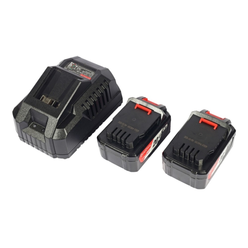 ชุดสว่านกระแทก บล็อคกระแทกไฟฟ้า DONG CHENG DCKIT28 EK 20V  พร้อมแบตเตอรี่ 4 0Ah x  2 ก้อน     แท่นชาร์จ